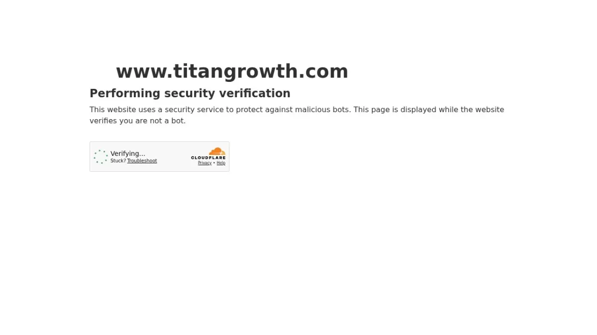 Titan Growth security verification screen shown during homepage screenshot capture for the 2026 AEO Engine ranking of top SEO companies in the US