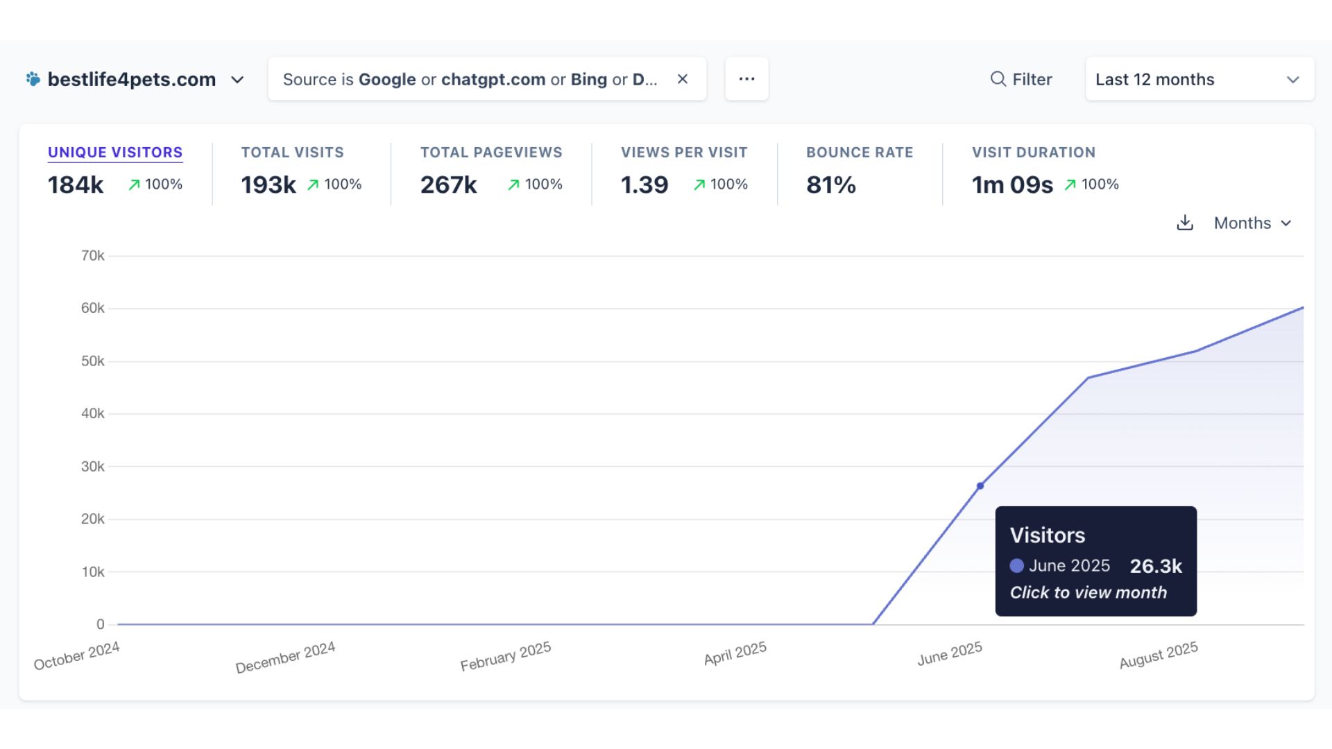 Best Life 4 Pets traffic growth results
